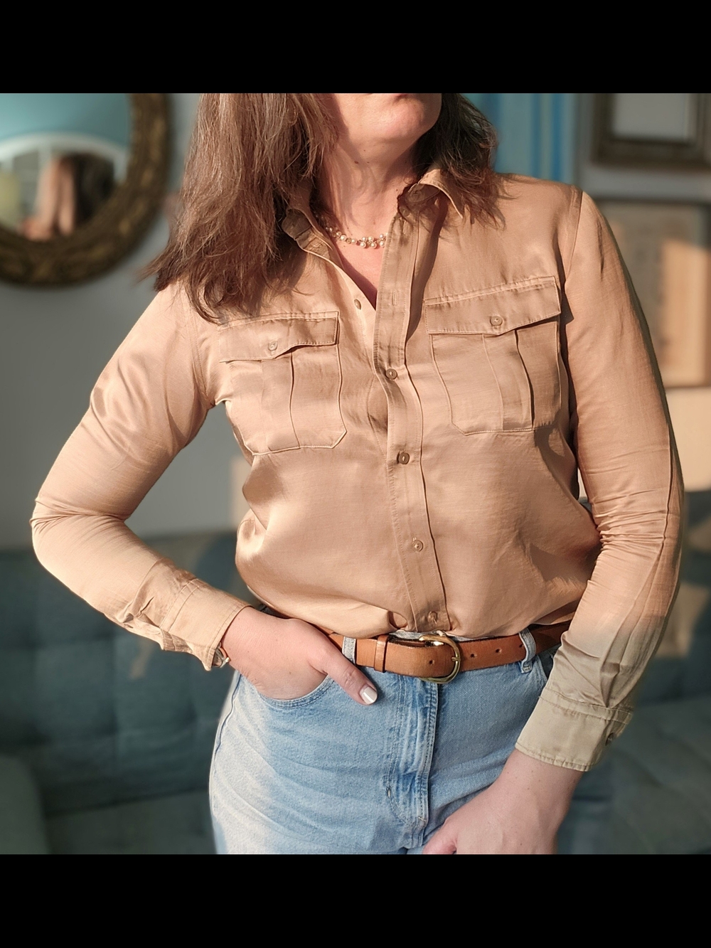 Lauren Ralph Lauren Women's Gold Toned Blouse